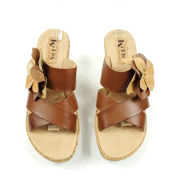 Korks Kork Ease Wedge Sandals Floral Leather - Picture 4 of 8